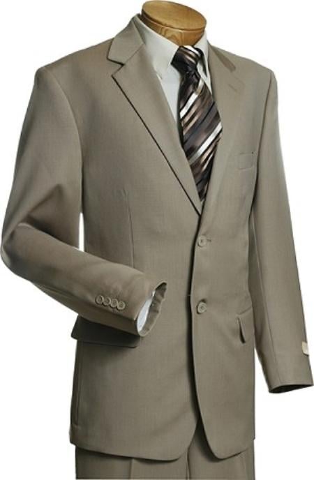 Men's diamond nail heads 2 Button 2 Piece Safari Military Style Suit Taupe main image 0