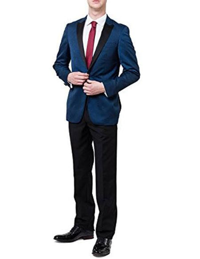Men's Blue Adjustable Waist Two Toned Two Piece Tuxedo
