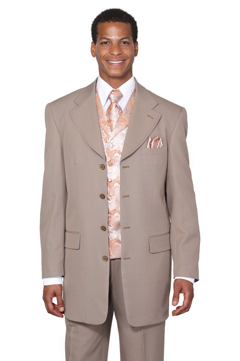 3/4 Length 4 Button Suit with Paisley Vest