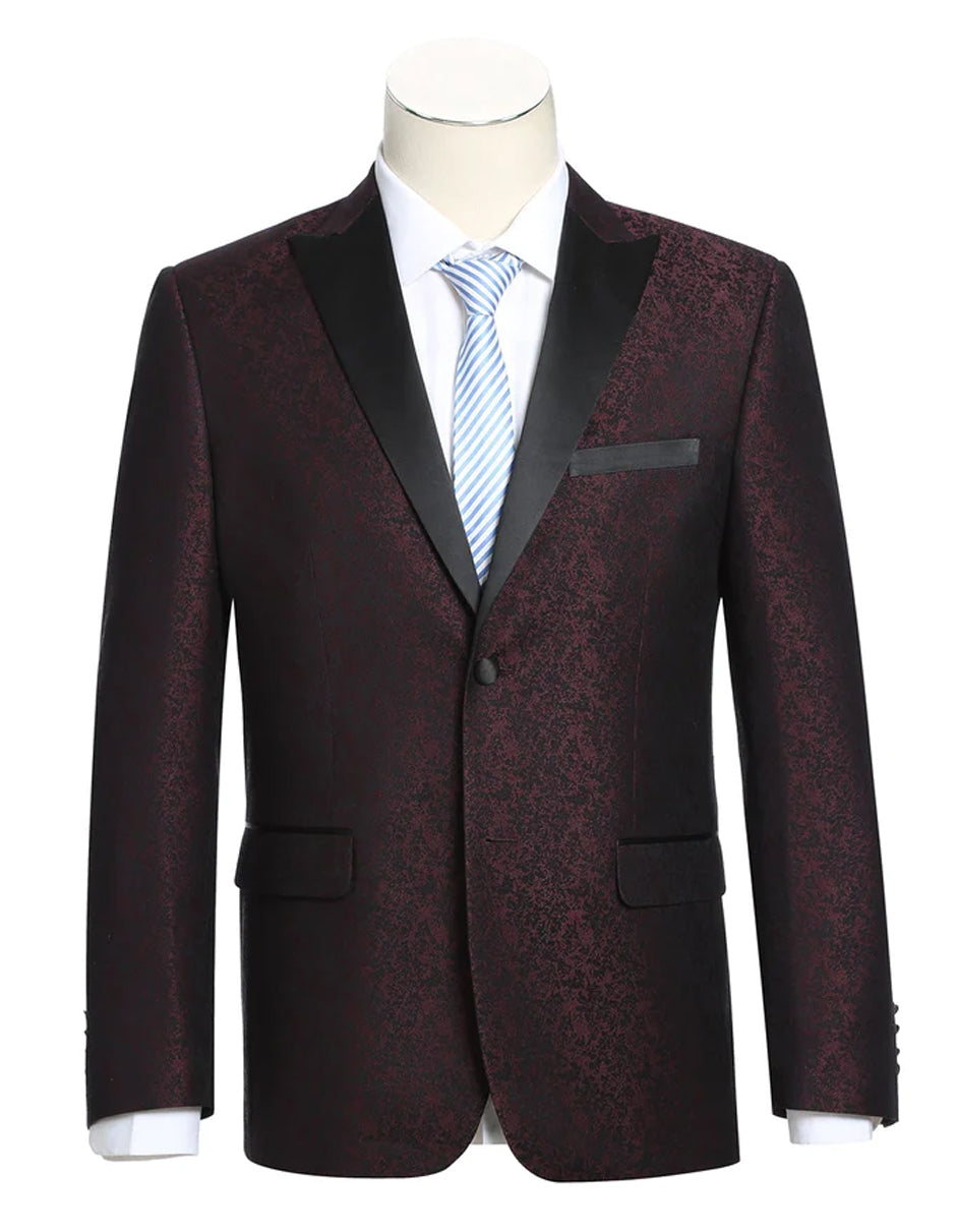 Satin Peak Lapel Paisley Blazer