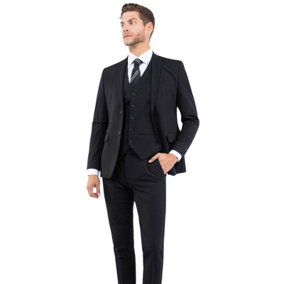 Black 3-Piece Slim Fit Suit - M362S