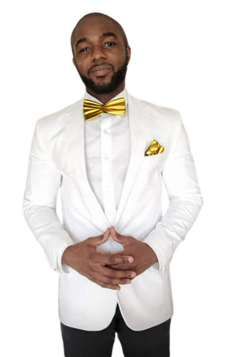 White Paisley Blazer - White Dinner Jacket - White Floral Sport Coat main image 0