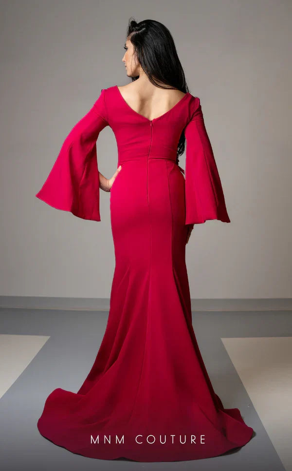 MNM Couture V02044 Mustard Evening Gown with Intricate Detailing