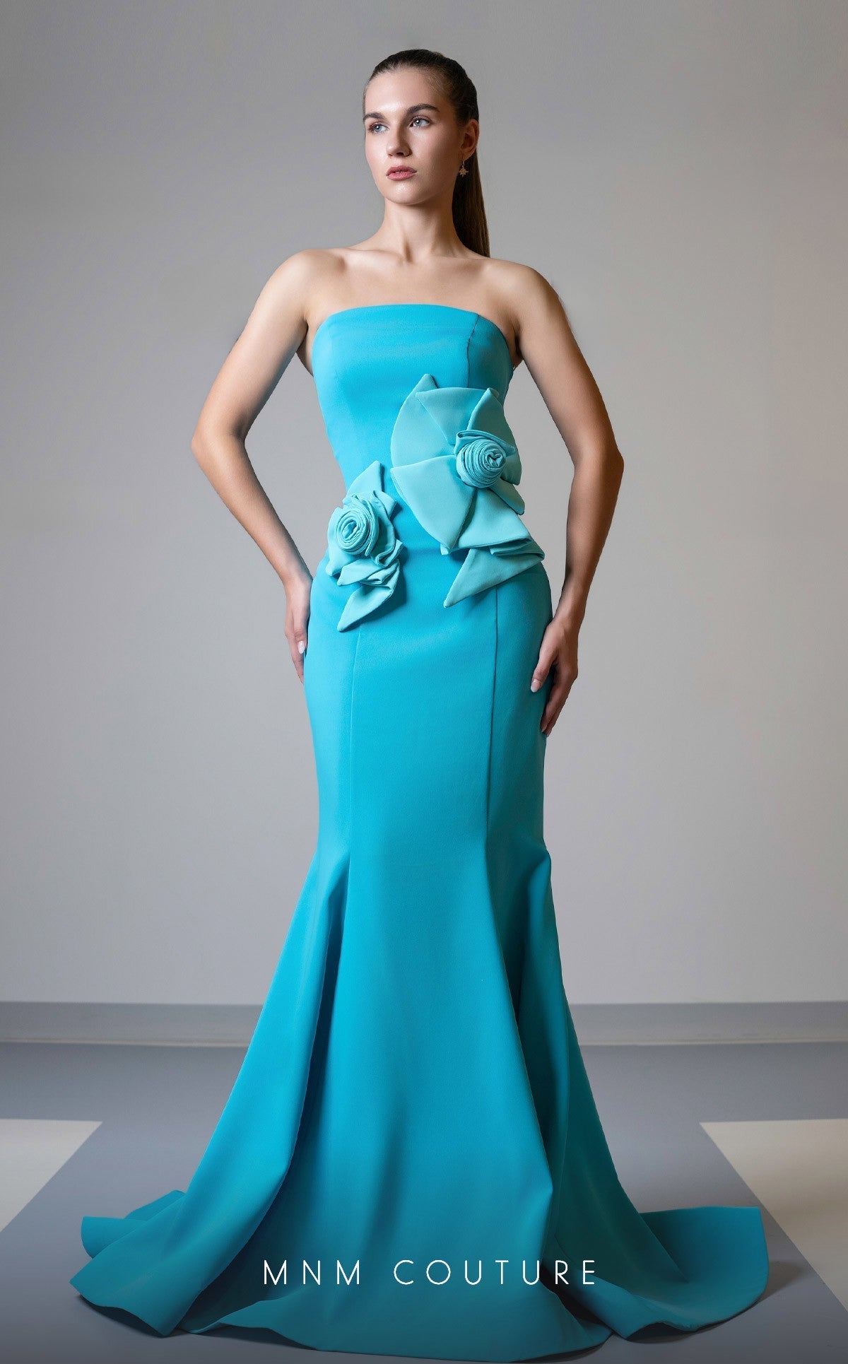 MNM Couture V07456 Black-Royal Evening Gown with Couture Detailing