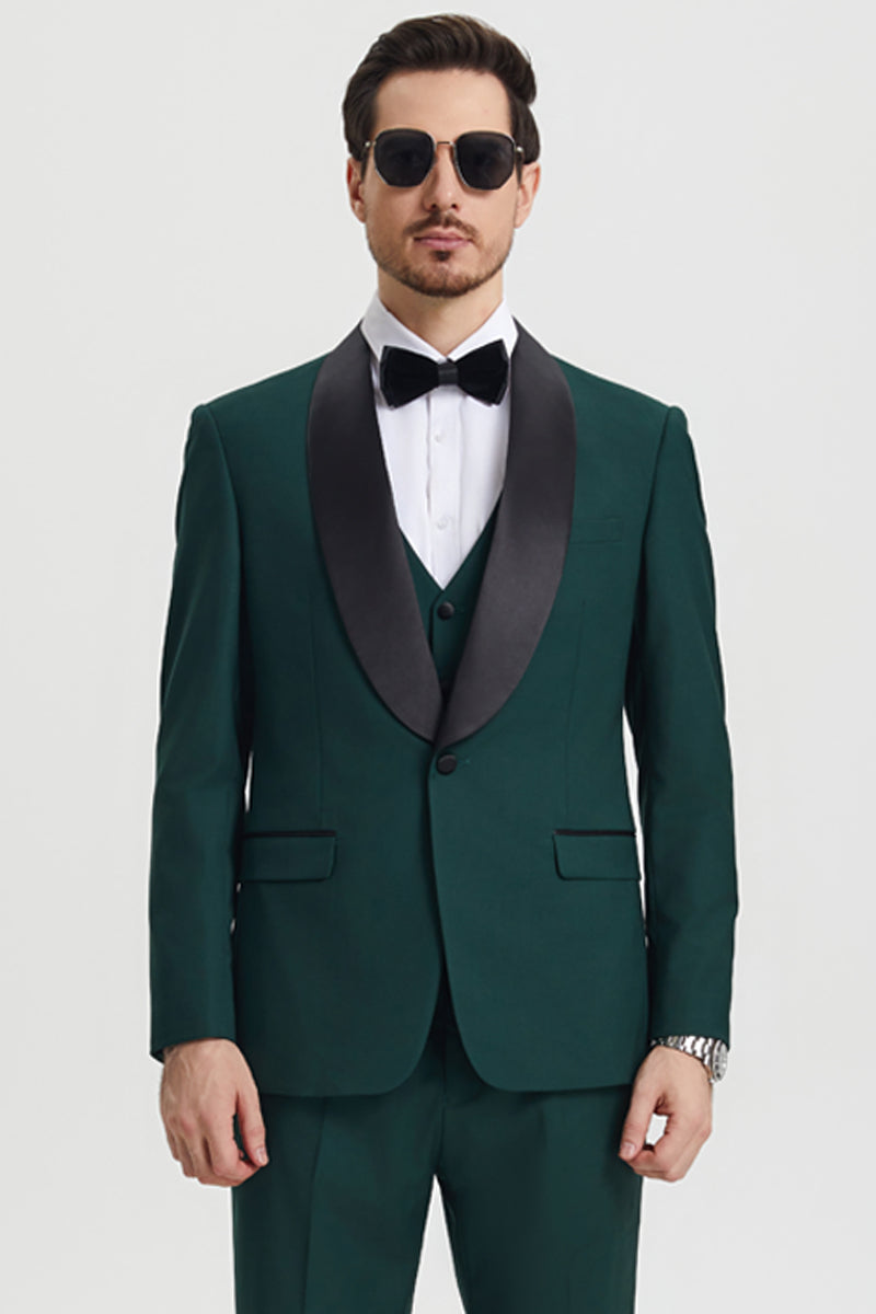 Stacy Adams Hunter Green Shawl Lapel Tuxedo
