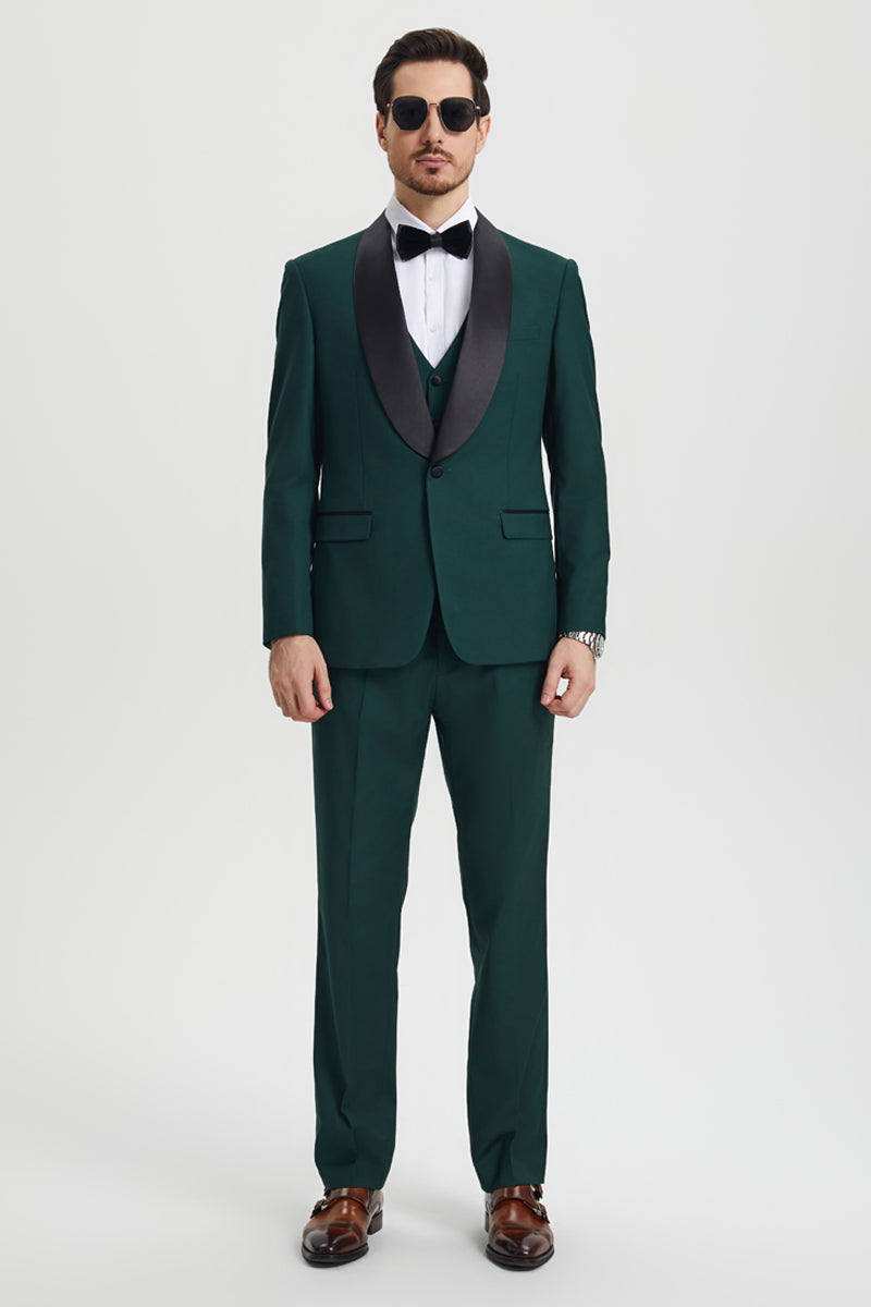 Stacy Adams Hunter Green Shawl Lapel Tuxedo