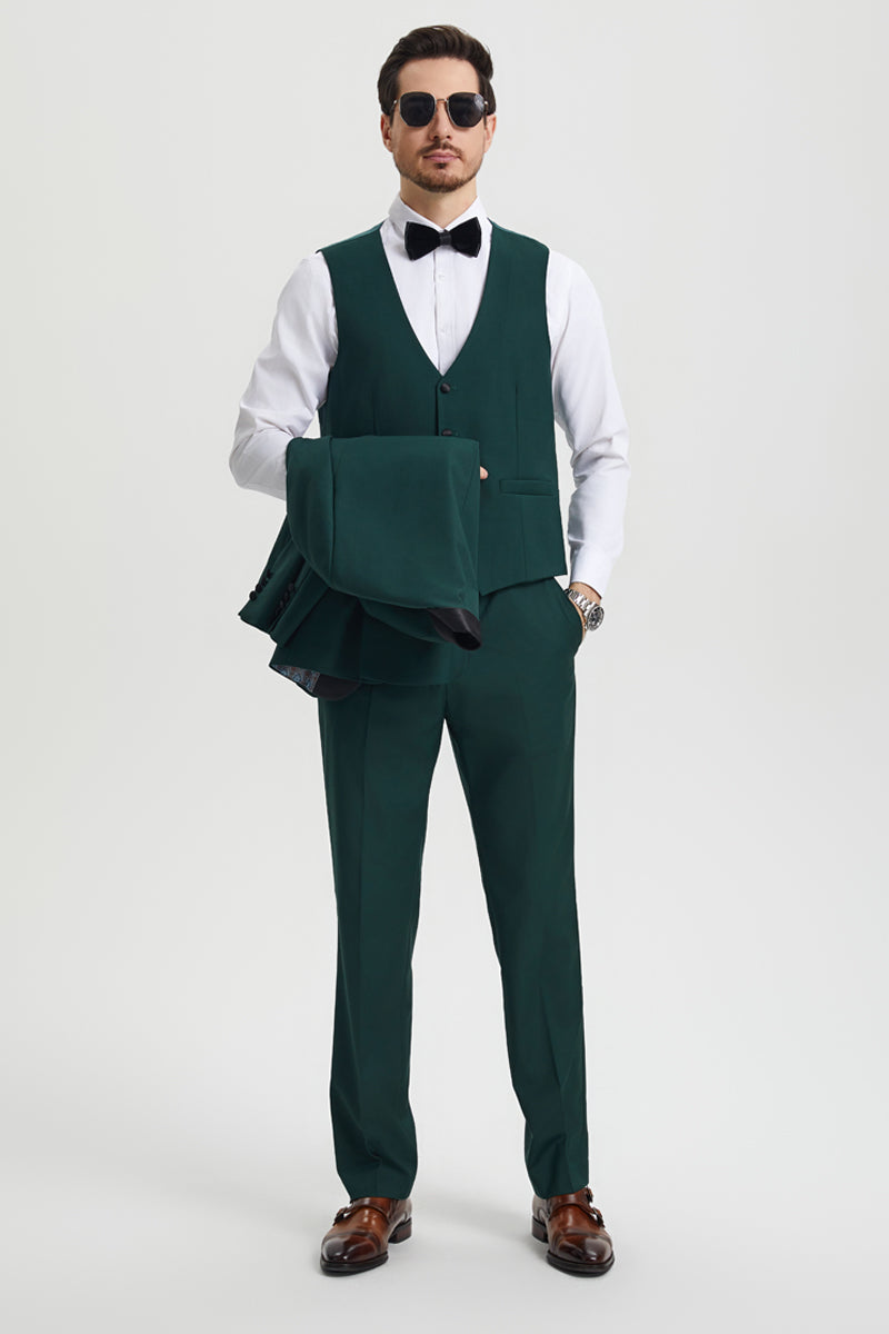 Stacy Adams Hunter Green Shawl Lapel Tuxedo
