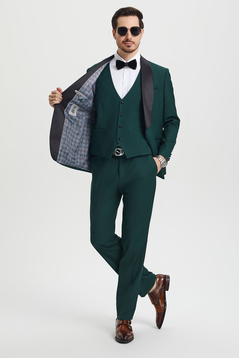 Stacy Adams Hunter Green Shawl Lapel Tuxedo