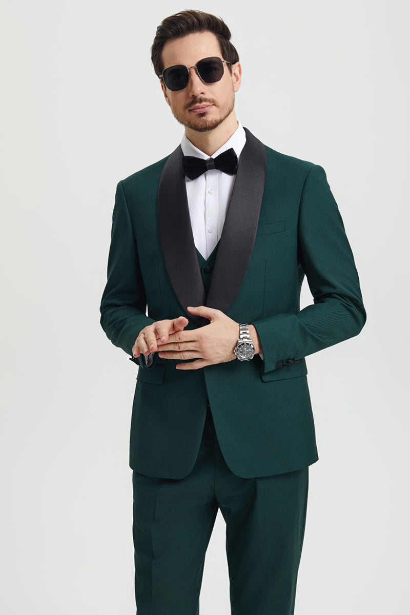 Stacy Adams Hunter Green Shawl Lapel Tuxedo