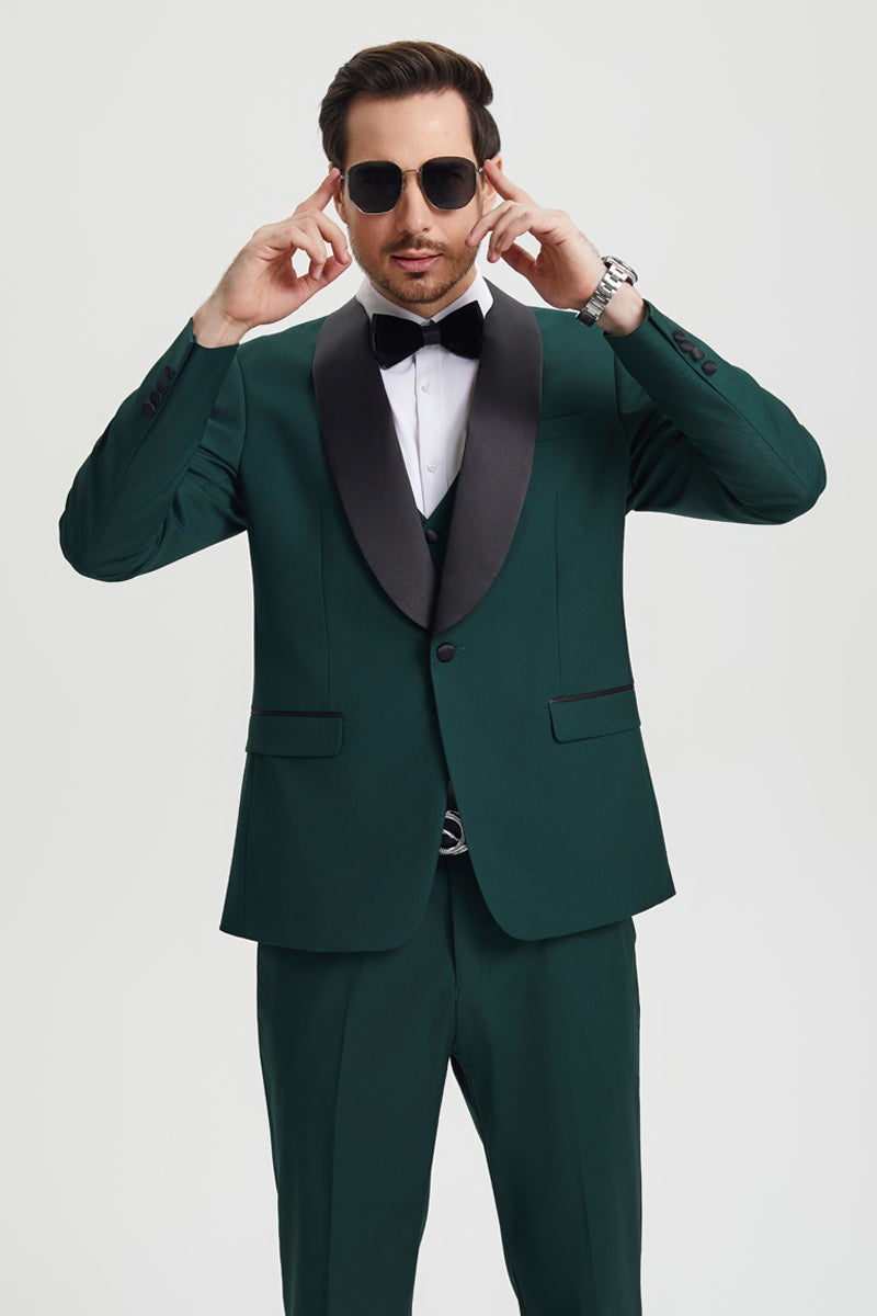 Stacy Adams Hunter Green Shawl Lapel Tuxedo