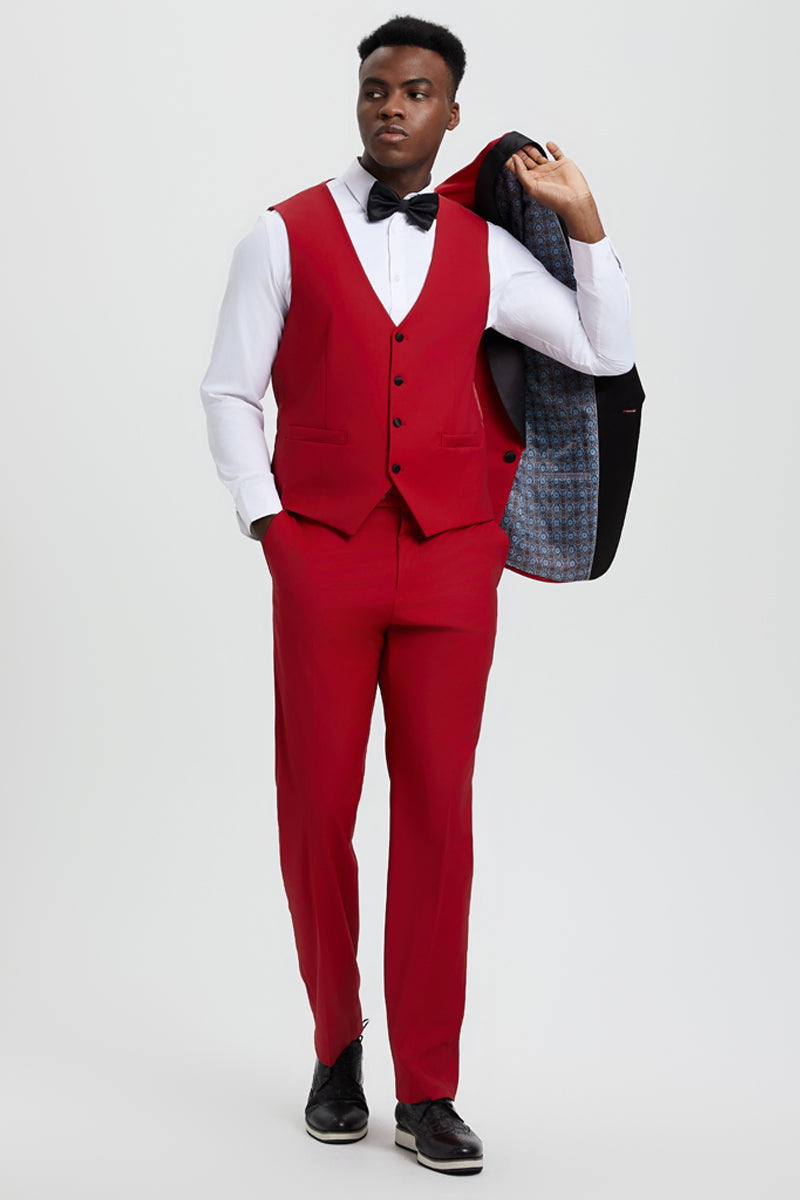 Stacy Adams Red Shawl Lapel Tuxedo