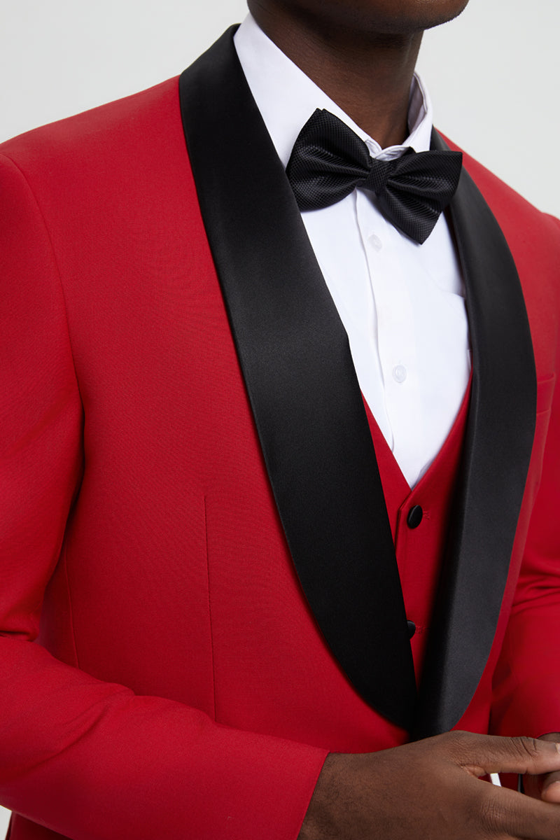 Stacy Adams Red Shawl Lapel Tuxedo