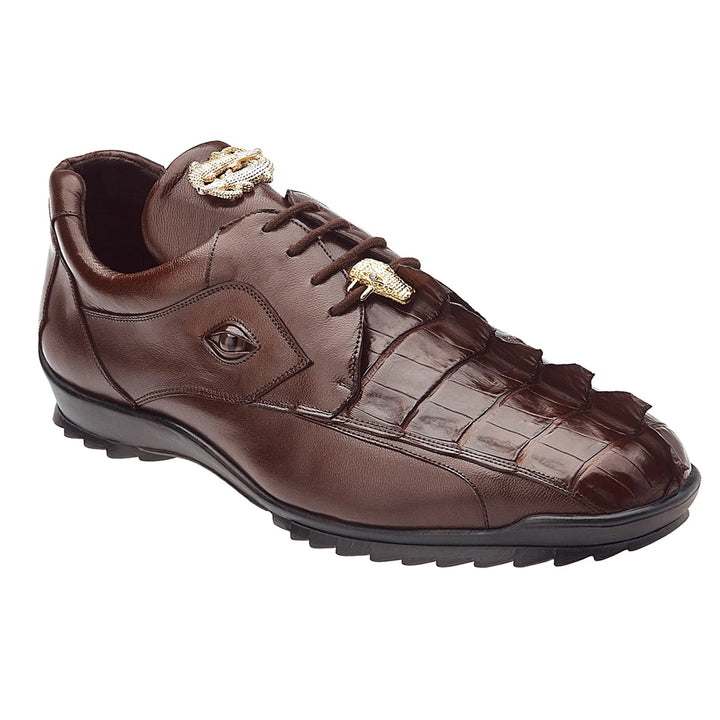 Belvedere Vasco Crocodile Tail Sneaker Tabac Brown