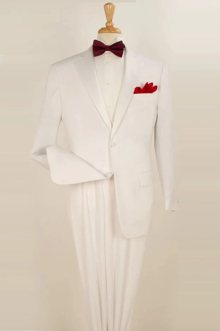 White Classic Fit 2-Button Wedding Tuxedo