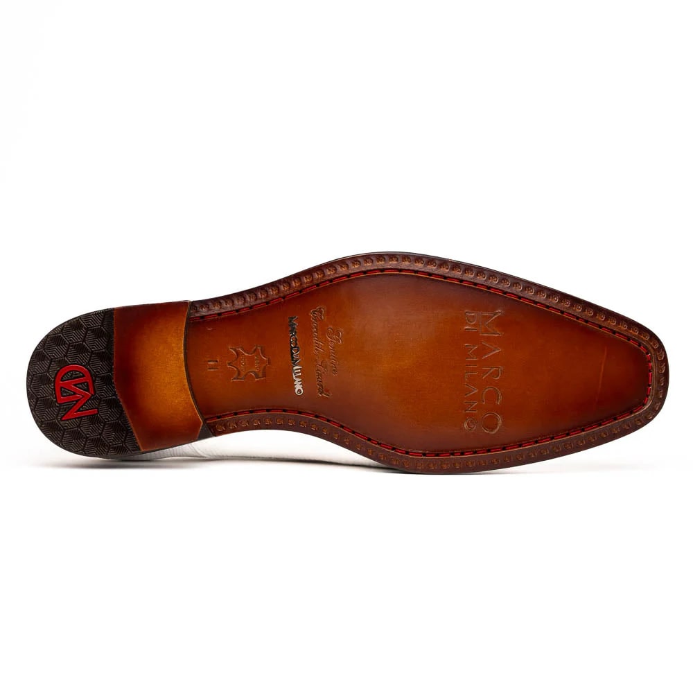 Merida White Oxfords in Lizard & Caiman Crocodile