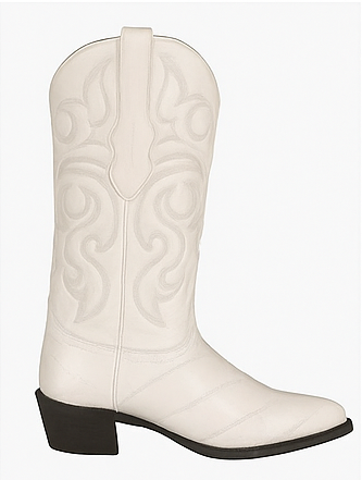 White Eel J-Toe Boots