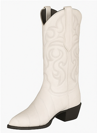 White Eel J-Toe Boots