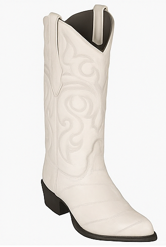 White Eel J-Toe Boots