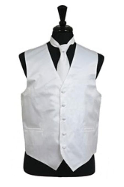 Men's White Regular Fit Wedding Dress Tuxedo with Vest - Men's Neck Ties - Mens Dress Tie - Trendy Mens Ties