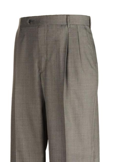 Clothing Sharkskin Pleated Dress Pants