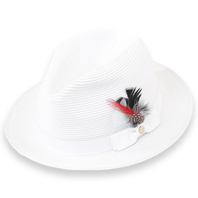 Tapa White Fedora β Menβs Crushable Straw Dress Hat