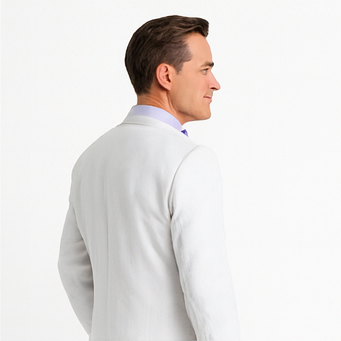 White Big and Tall Linen Suit