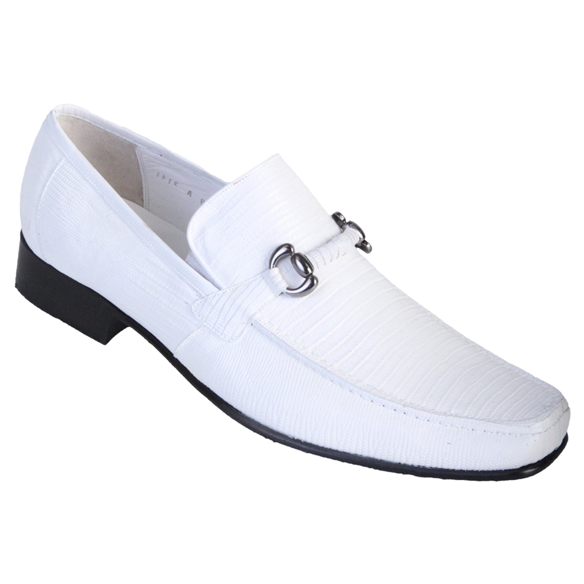 White Teju Lizard Skin Slip-On Loafers by Los Altos
