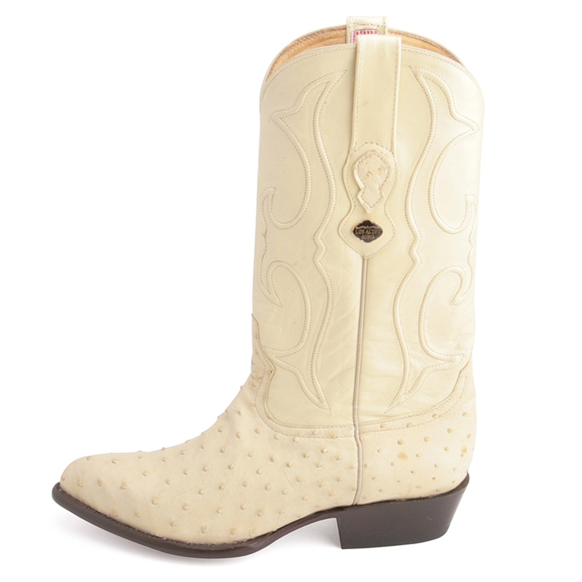 Winter White Full Quill Ostrich Boots by Los Altos
