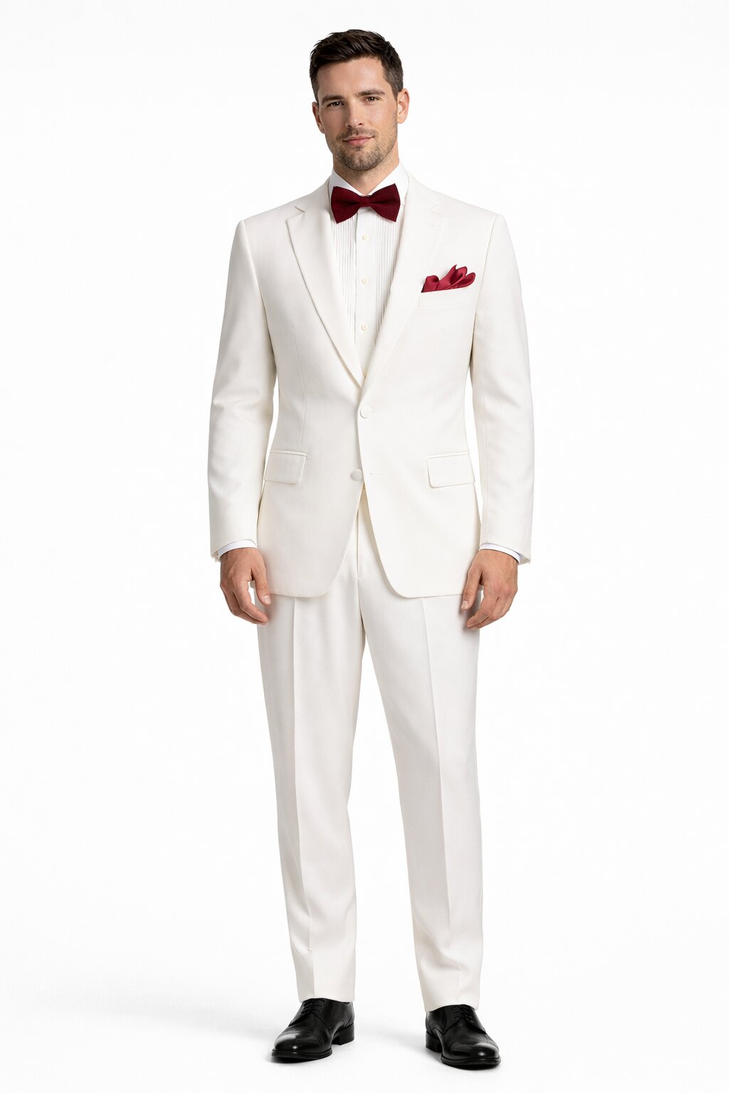 White Classic Fit 2-Button Wedding Tuxedo