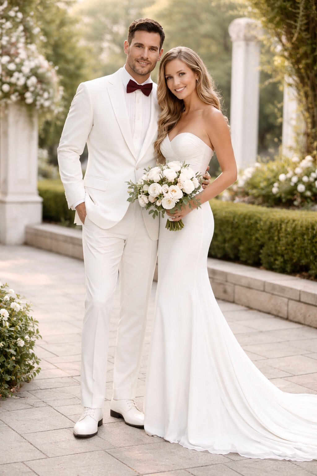 White Classic Fit 2-Button Wedding Tuxedo