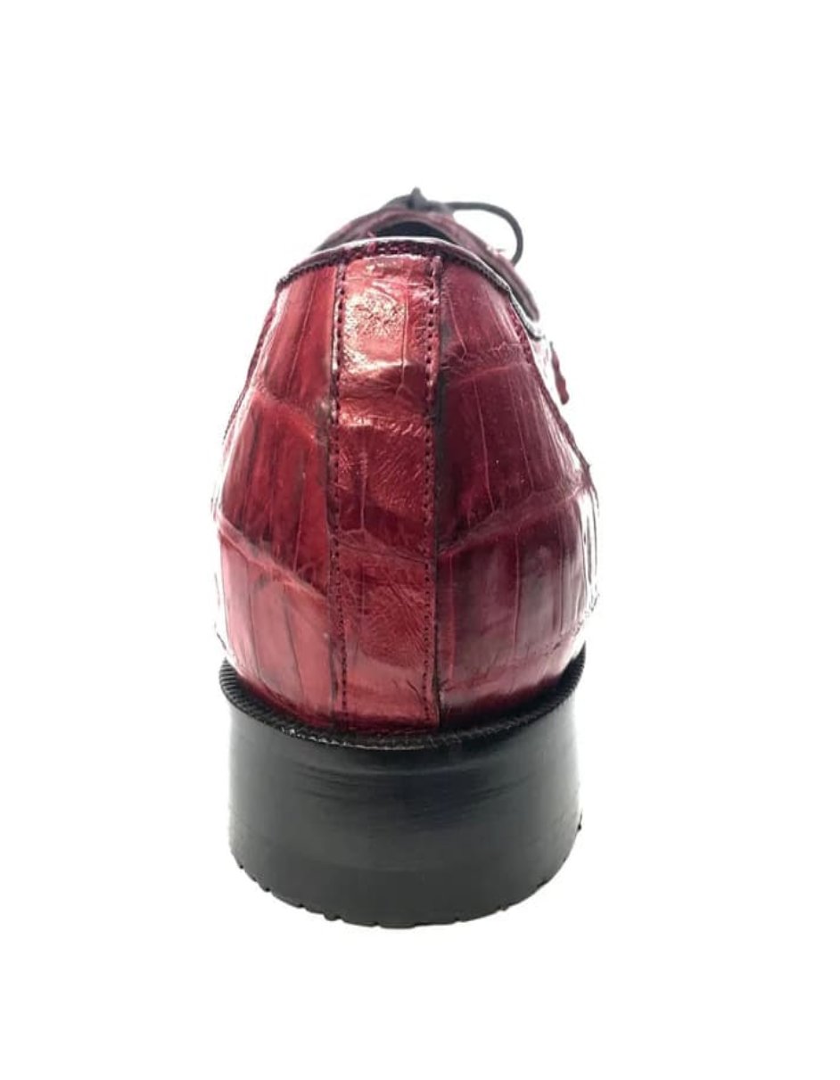 Los Altos Crocodile Lace Up Burgundy Shoes