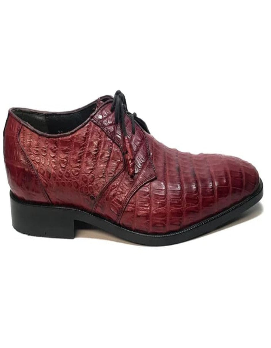Los Altos Crocodile Lace Up Burgundy Shoes