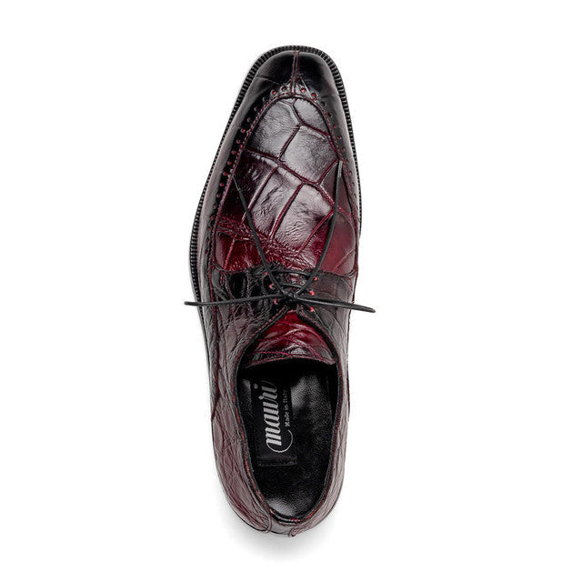 Mauri Wine Red Alligator Italian Dress Shoes