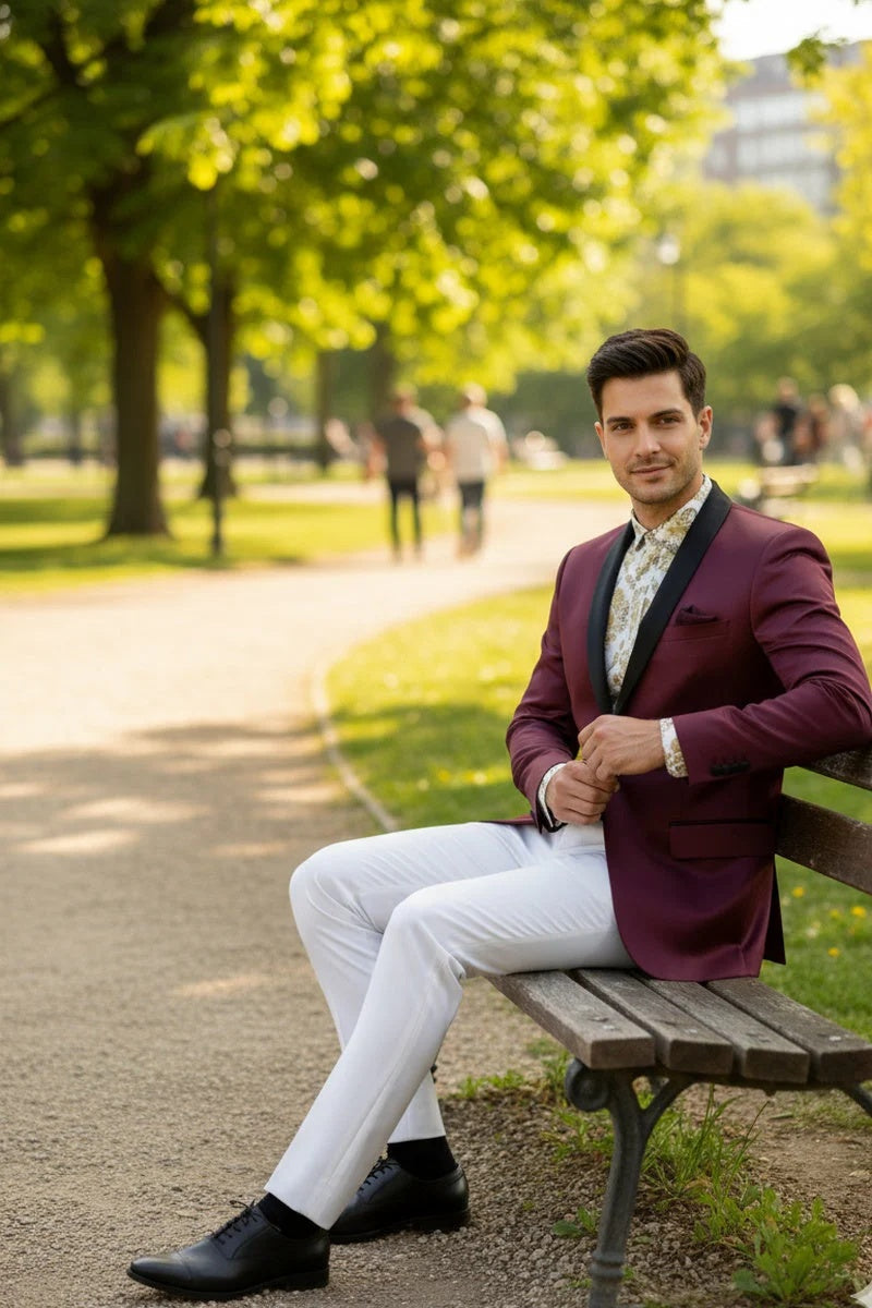Wine Tuxedo Jacket