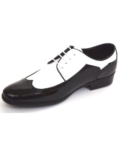 Men's Black/White Wing Tip Toe Wedding Men's Prom Shoe Two Toned Dress Men's Tuxedo Shoe For Men Perfect for Wedding