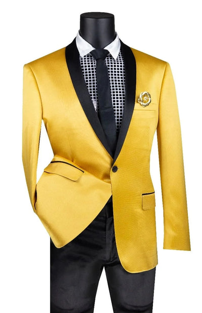 Gold and Mustard Sharkskin Tuxedo
