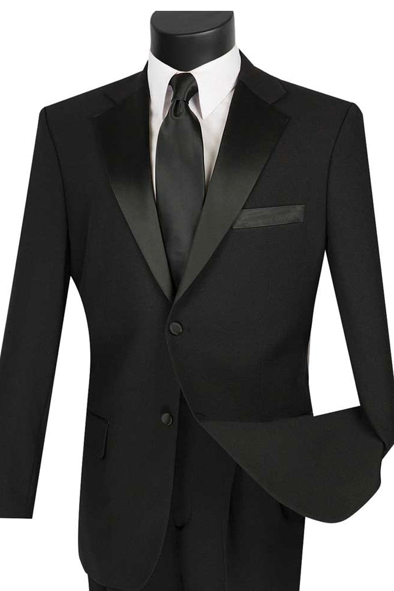 Classic Fit 2 Button Black Poplin Tuxedo