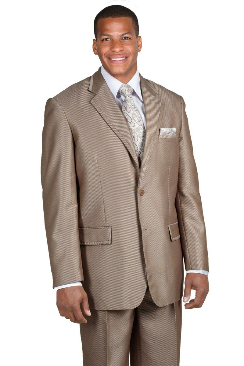 Mens Classic 2 Button Suit with Lapel Trim