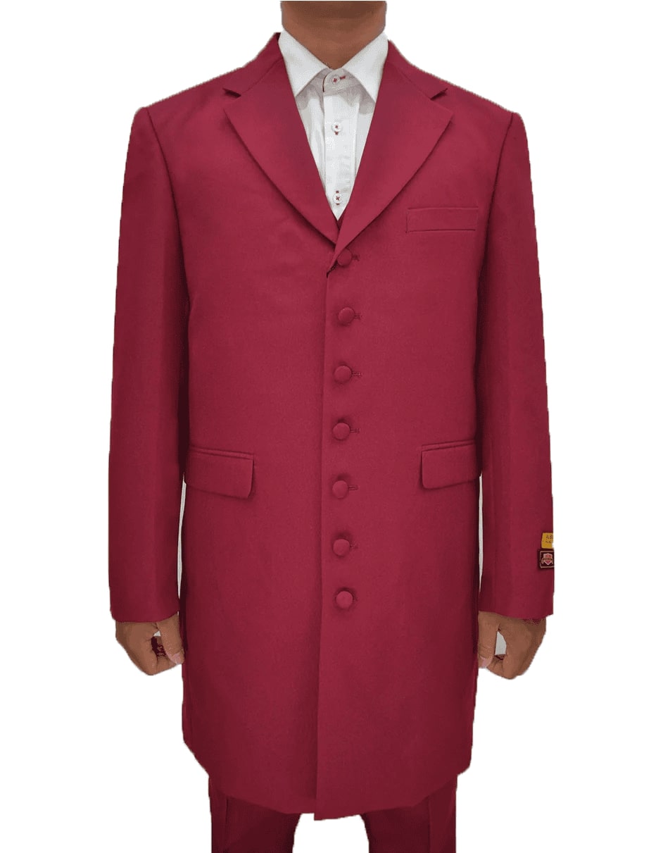 Classic Burgundy Vested Zoot Suit for Men