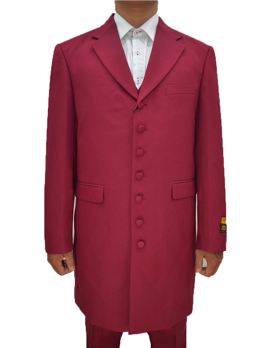 Classic Burgundy Vested Suit for Men