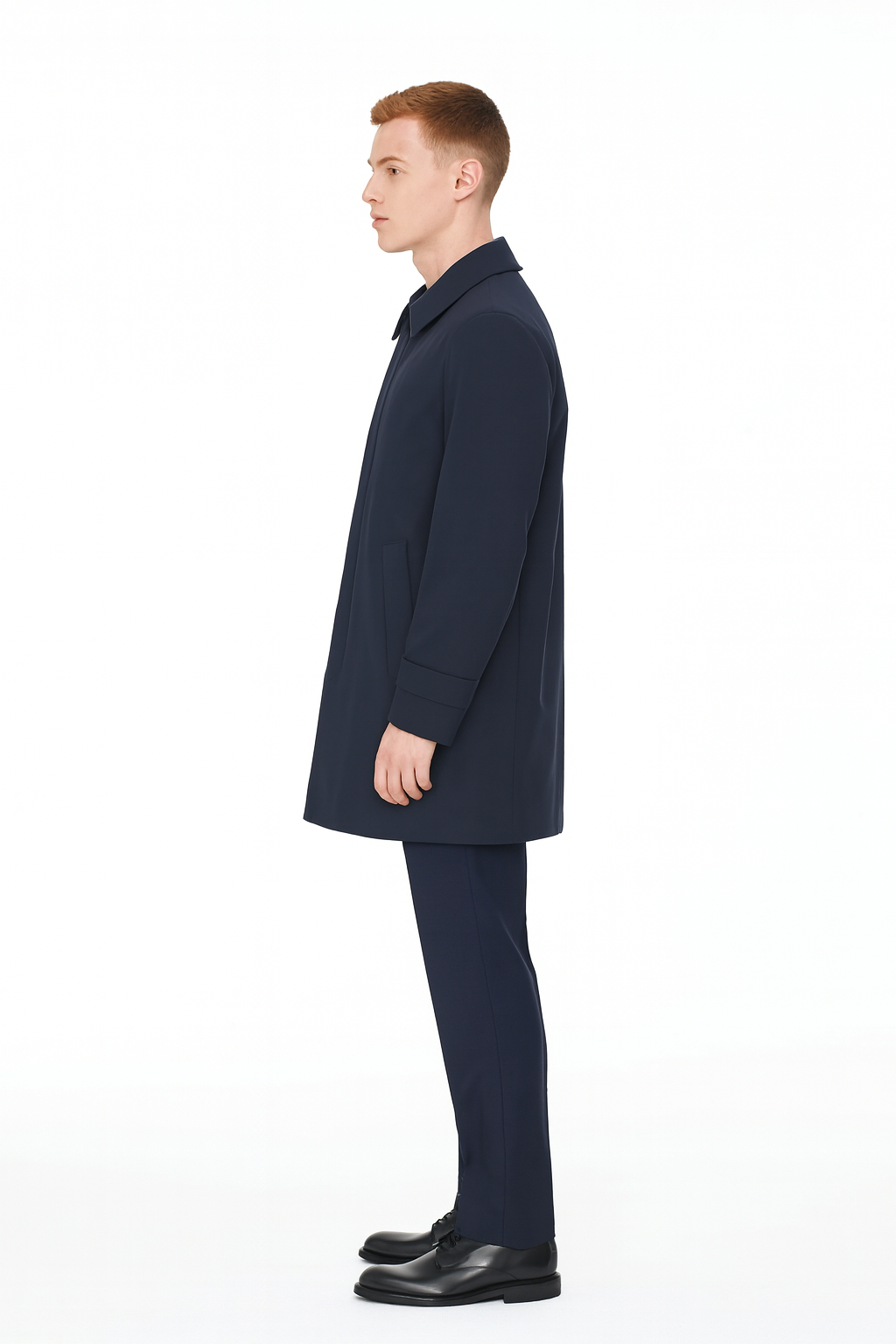 Nylon Raincoat with Removable Liner - Navy Blue