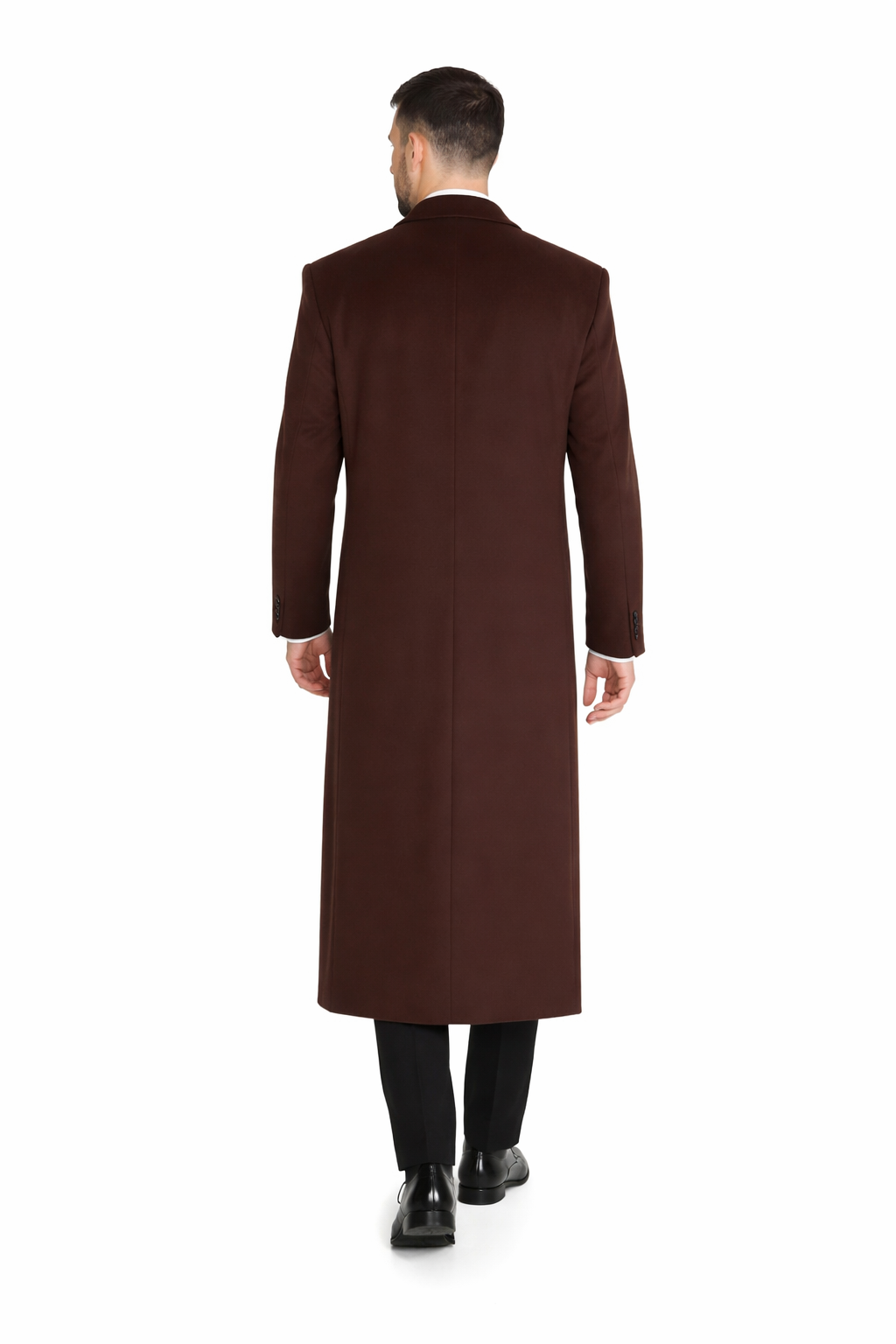 Brown Wool Cashmere Blend Ankle Top Coat