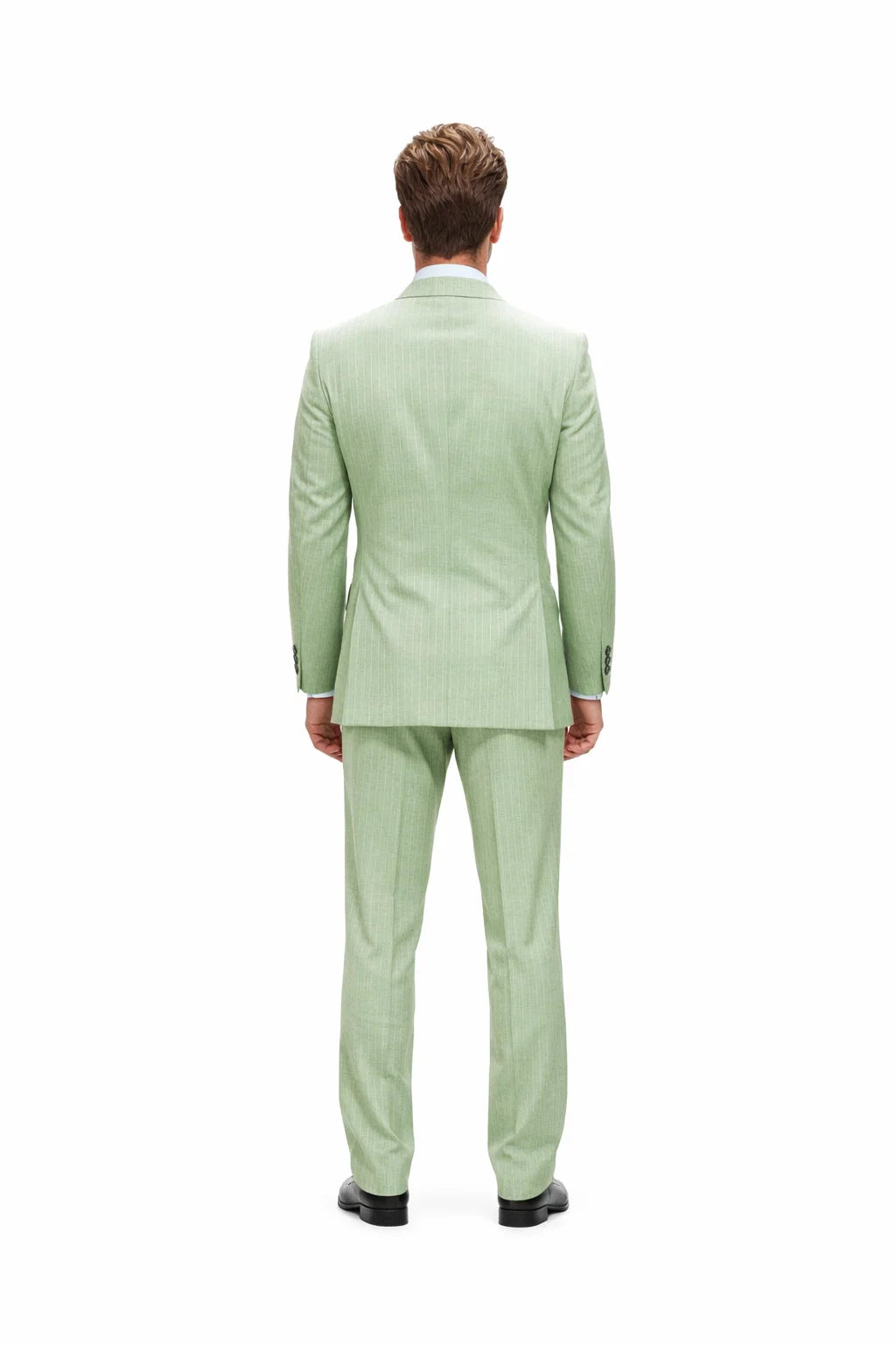 Statement Men’s 2-Piece 100% Wool Double Breasted Pinstripe Suit