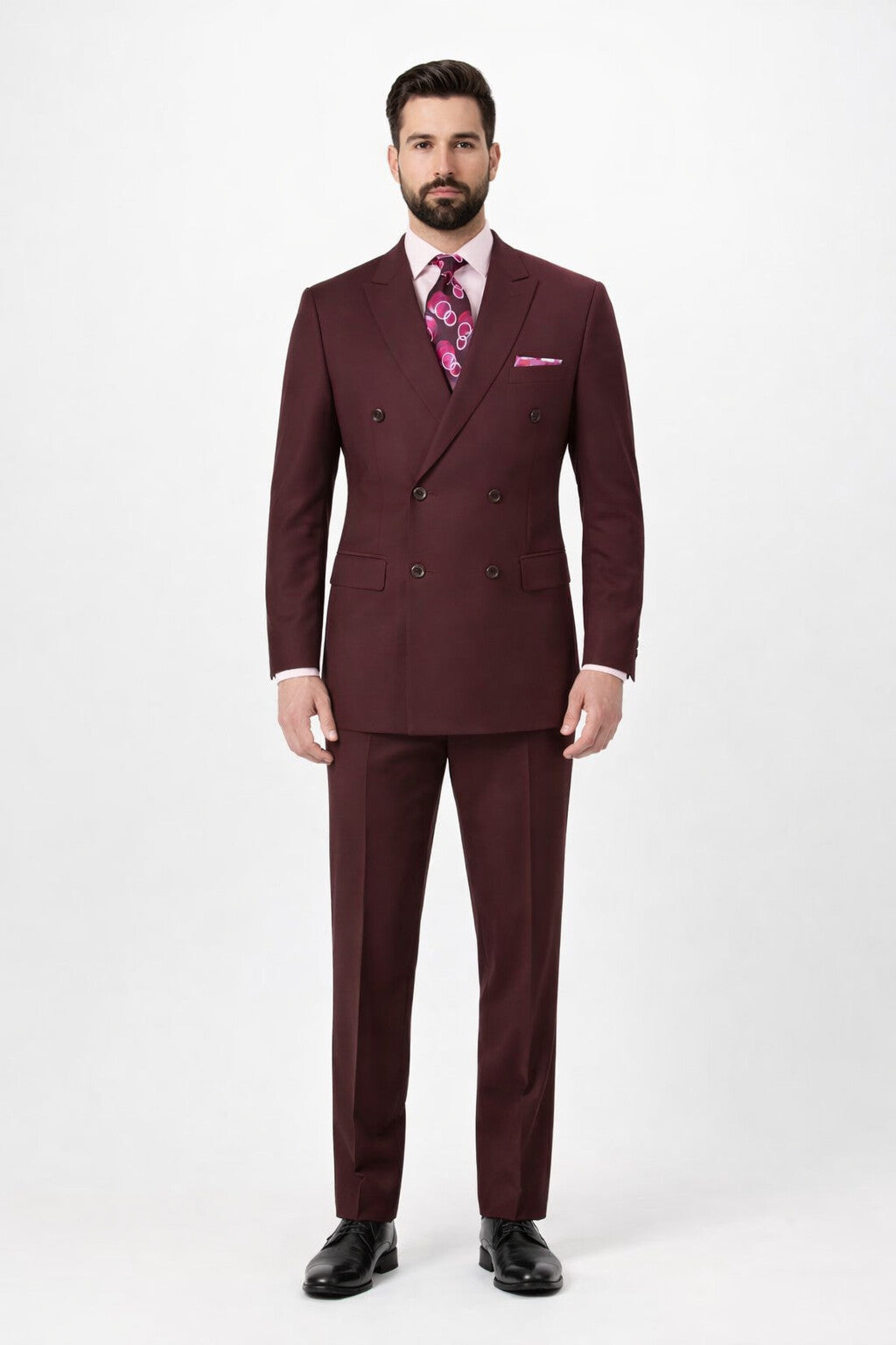 Apollo King Men's 2pc Double Breasted Outlet Suit Pleated Pants