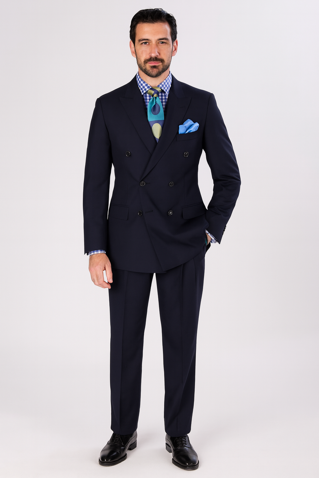 Apollo King Men's 2pc Double Breasted Outlet Suit Pleated Pants