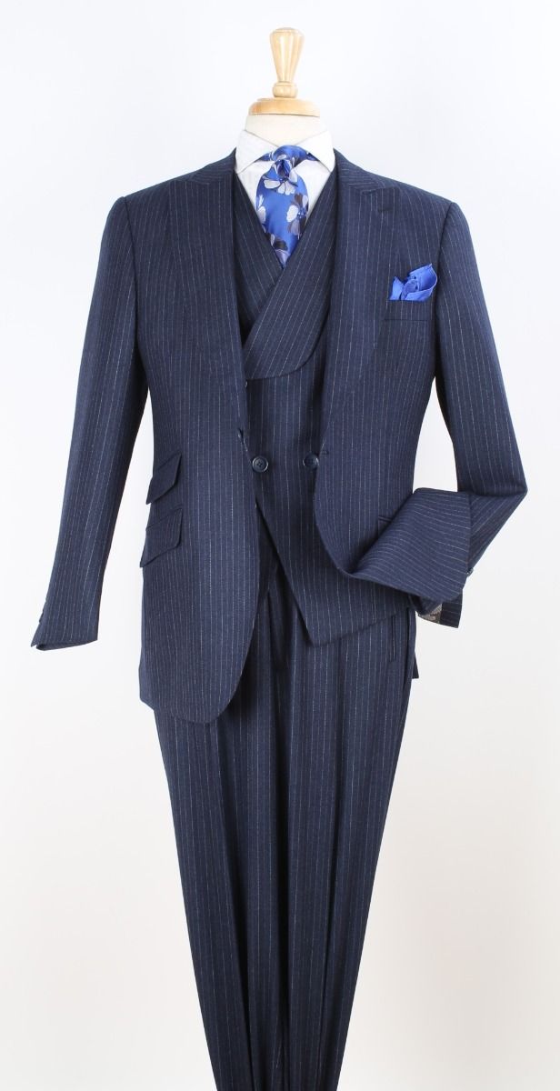 Apollo King Mens 3 Piece 100% Super 150s Wool Suit β High Fashion Double Breasted Vest, Peak Lapel Jacket