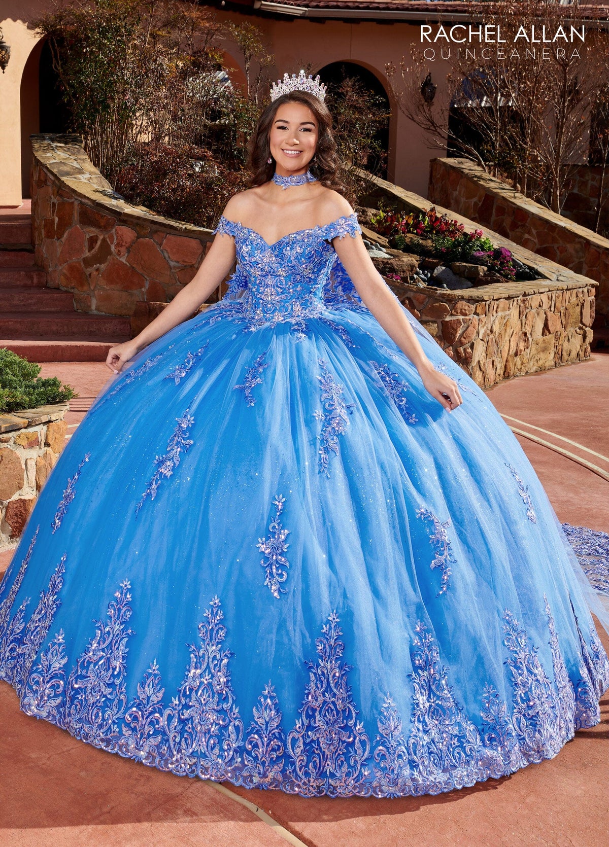 Rachel Allan RQ1121 Applique Off Shoulder Quinceanera Dress
