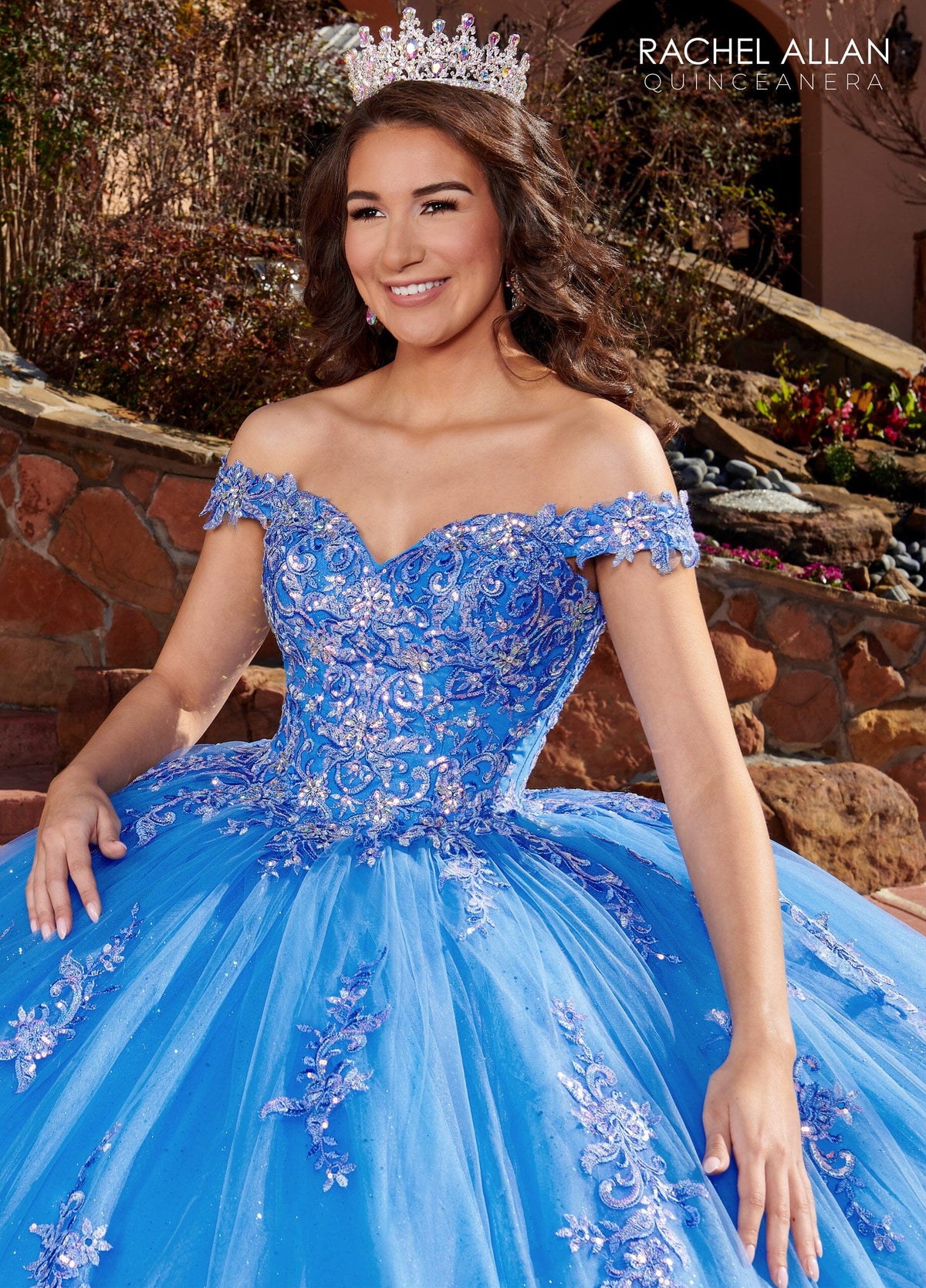 Rachel Allan RQ1121 Applique Off Shoulder Quinceanera Dress