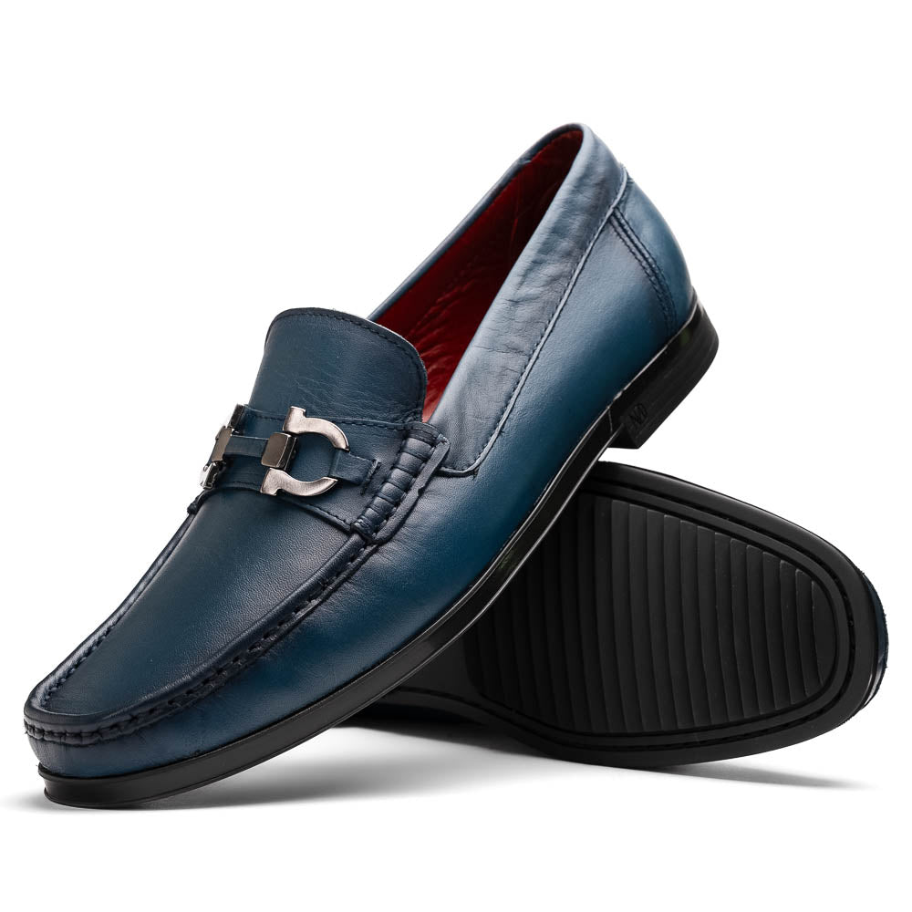 Atrani Navy Calf Bit Loafer
