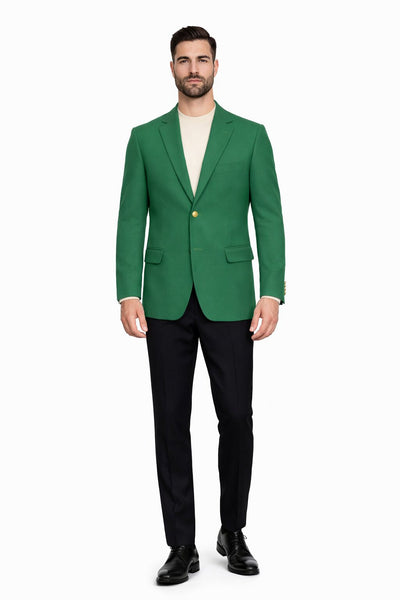 Augusta Green Blazer Men's Classic Brass buttons Blazer Sport Jacket